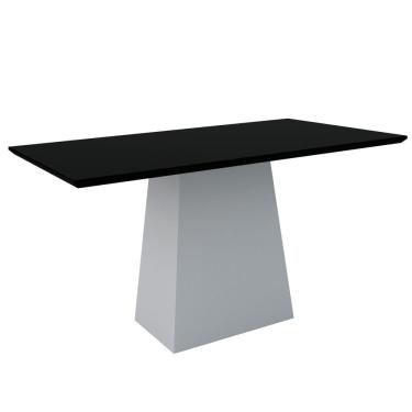 Imagem de Mesa De Jantar 6 Lugares Tampo de Madeira Com Vidro 1,60m