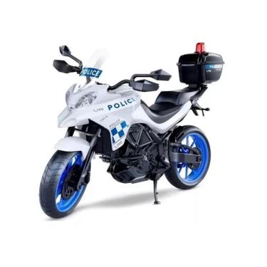 Imagem de Brinquedo Moto Policia Grande Realista Abre E Fecha Baú