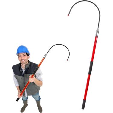 Imagem de Gancho De Resgate Portátil Para Eletricista, Poste De Resgate Anti-eletrocussão Leve Para Torre De Alta Tensão, Equipamento De Emergência De Falha Elétrica, Red, 3.3ft/1m(10kv)