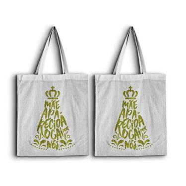 Imagem de 2 Ecobags Nossa Senhora Rogai Por Nós 100 Algodão Bolsa Ecológica - Re