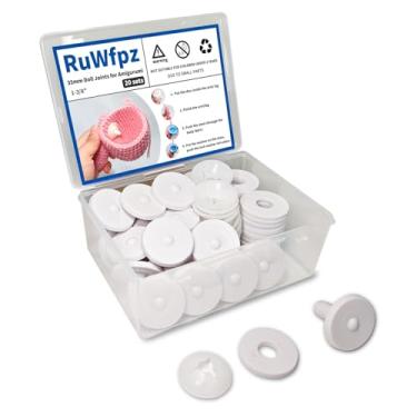 Imagem de RuWfpz Articulações De Boneca Para Amigurumi De Crochê 35 Mm - Conjunto Com 20 Juntas De Segurança De Brinquedo De Plástico Para Bichos De Pelúcia, Juntas Móveis Brancas Para Artesanato De Amigurum