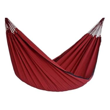 Imagem de Rede De Descanso Dormir Balanço Casal Reforçada Grande 4m x 1,4m - Ideal Para Camping, Hotel, Praia, Acampamento, Jardim, Varanda, Sítio, Chácara, Apartamento, Viagem (Vinho Mesclado Sem Varanda)
