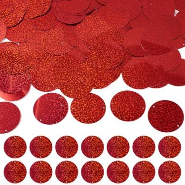 Imagem de Spritewelry 150 peças de lantejoulas de artesanato grandes de PVC 52 mm lantejoulas soltas redondas planas 2 furos enfeites de artesanato lantejoulas com glitter para bordado artes artesanato joias