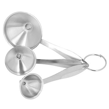 Imagem de 3 Pacote de Funil de Cozinha Em Aço Inoxidável, Pequenos Funis Kit de Funil de Enchimento Multifuncional para Transferir óleos Essenciais Fluido Líquido, Enchimento de Metal