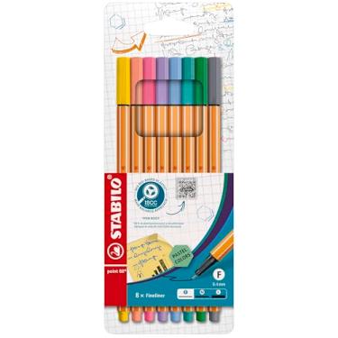 Imagem de STABILO Conjunto de carteira Point 88, conjunto de 8, pastel