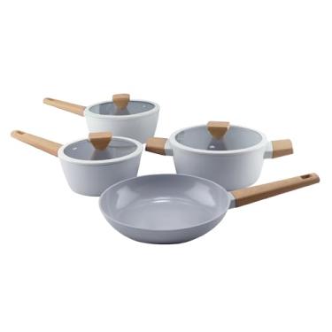 Imagem de Jogo de panelas Norma em alumínio rev cerâmico 4 peças cinza