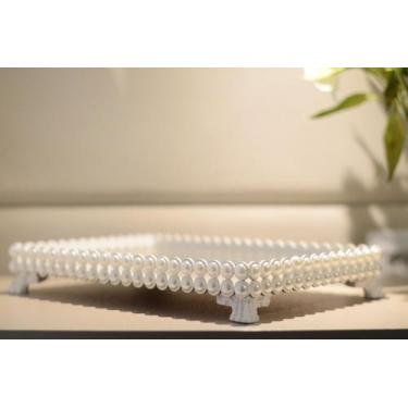 Imagem de Bandeja B088 Moderna Pérola MDF Premium Exclusiva Multi Uso Espelho Ca