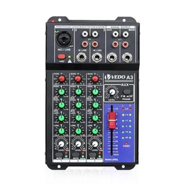 Imagem de Mesa De Som 3 canais, Profissional Portátil Mixer Bluetooth Automotivo C/Equalizador 4 Bandas