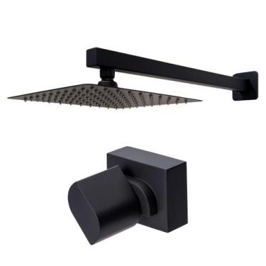 Imagem de Chuveiro Piscina Chuveirão 20x20 Gota P/ Base Deca Preto - Larmont Aca