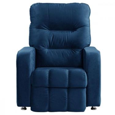 Imagem de Poltrona Reclinavel Do Papai Maldivas Veludo Azul Marinho - Star Confo