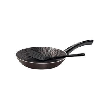Imagem de Frigideira Tramontina Paris em Alumínio com Revestimento Interno e Externo em Antiaderente Starflon Max Chumbo com Espátula de Nylon 24 cm 1,2 L