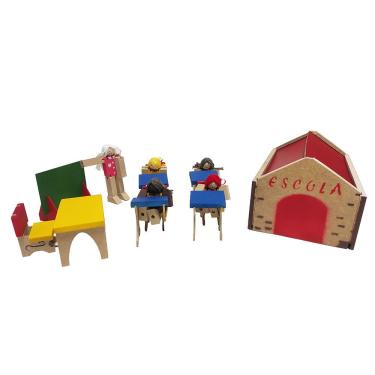 Imagem de Escola Com Acessórios - Madeira - Brinquedos Educativos
