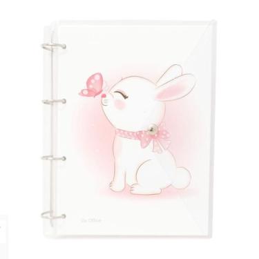 Imagem de Caderno Fichário Argolado Pasta Organizadora 4 Argolas Coelho Cute Tra