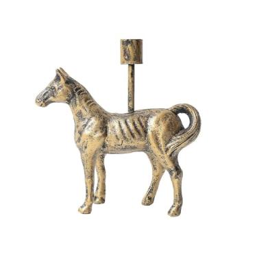 Imagem de Castiçal de animal castiçal de ferro fundido dourado decorativo castiçal para decoração de interiores 18,5 x 19 x 2,2 cm decoração de mesa de centro de mesa decoração de casa