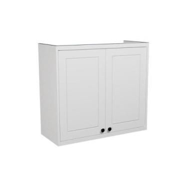 Imagem de Armário Aéreo p/ Cozinha Évora PH 3123 c/ 2 Portas 80cm Branco - Herva