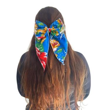 Imagem de Laço Festa Junina Xadrez Chita Tecido Para Complementar Looks