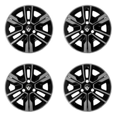 Imagem de Jogo calota 880ar aro 14 preto prata kwid outsider 2023 - Garagem Onli