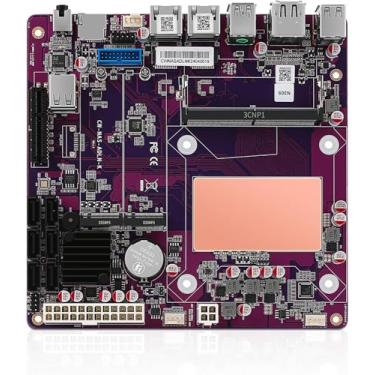 Imagem de Placa mãe industrial N100 NAS 4 núcleos 4 threads processador de baixa potência 2x2.5G i226 rede M.2 slot 6xSATA 2* M.2 NVMe 2280, 1* PCIe 3.0x4, 1* slot TF, tela dupla 4K, 6* USB