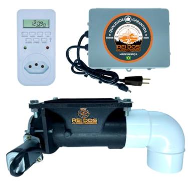 Imagem de Alimentador Automático para Cães Cachorros com Timer Convencional Bivolt, Mecanismo Dosador de Ração para Cão Cachorro Canil, Alimentação Automática Regrada que evita Obesidade e Desperdício de Ração