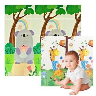 Imagem de Tapete de Atividades Infantil Bebê (Dupla Face). Facilita o Desenvolvimento do Seu bebe. Tatame Dobrável Educativo Emborrachado Antiderrapante Interativo, Tapete Infantil de Proteção. Util em Quarto, Sala, Escola, Berçarios, Parques *8mm 1,80x1,50