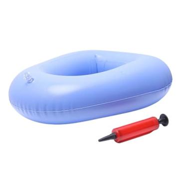 Imagem de Ysyqkn Vaso sanitário inflável para idosos, lavável em casa, com bomba manual, capacidade de carga de 100 kg, assento leve, almofada, mictório