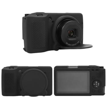Imagem de RAIALL Capa de silicone para câmera digital Ricoh GR III/GR IIIx, capa protetora macia de silicone GR III/GR IIIx, capa de borracha leve para viagem com capa de lente removível, preta