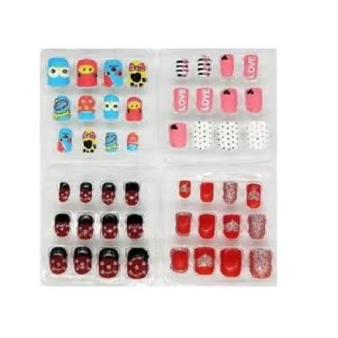 Imagem de Pacote de Unhas Postiças Infantil Decoradas e Divertidas
