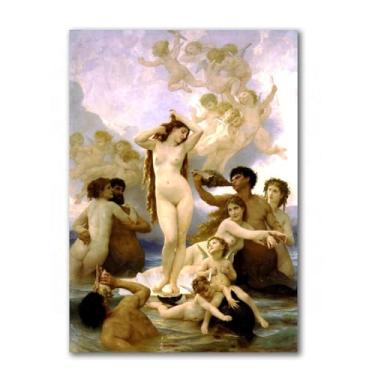 Imagem de LXURY Bouguereau. O nascimento de Vênus. Reprodução de pinturas famosas. Arte de parede em tela. Pôsteres e impressões. Imagem para decoração de casa 60 x 84 cm sem moldura