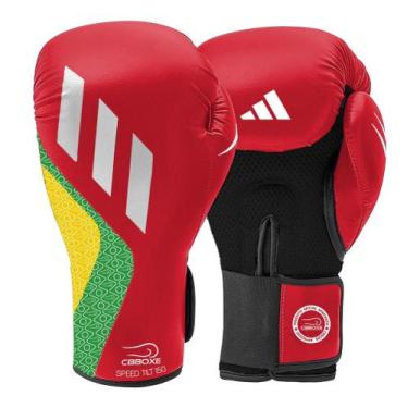 Imagem de Luva de Boxe adidas em PU Speed TILT 150 CBBOXE Brasil, Vermelho, 12 o