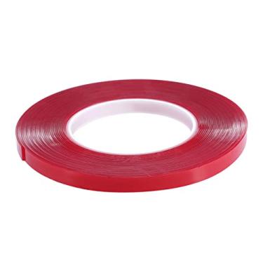 Imagem de Fita adesiva fita dupla face forte fita de filme vermelho transparente resistente climático à prova d'água para as unhas Display Lens Manicure Tools 10m Comprimento 1 x 0,1 cm