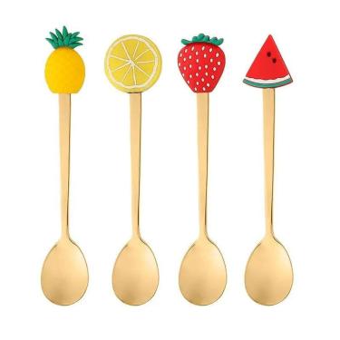 Imagem de Colher De Chá Wolff Fruit 4 Pças Aço Inox  28873
