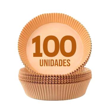 Imagem de [100 Unidades] Formas Descartáveis para Assar Cozinhar Antiaderente para Airfryer