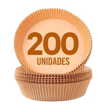 Imagem de [200 Unidades] Formas Descartáveis para Assar Cozinhar Antiaderente para Airfryer