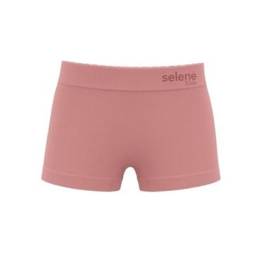 Imagem de Calcinha Infantil Boxer Sem Costura Selene, M, Rosa