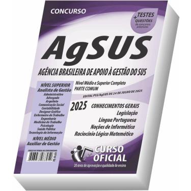 Imagem de Apostila Agsus Nível Médio E Superior Parte Comum Aos Cargos