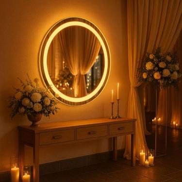 Imagem de Espelho Led Jateado Iluminado 40x40 Cm Touch Screen Fonte - Espelho To