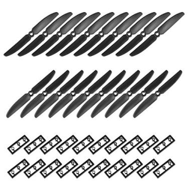 Imagem de uxcell RC Propellers 5030 5x3 Inch 2-Vane Quadcopter for Airplane, Nylon Black 10 Pairs with Adapter Rings