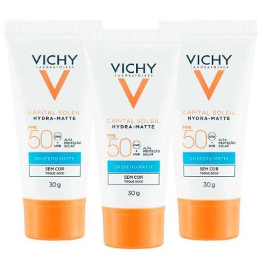 Imagem de Vichy Hydra Matte Kit com 3 Unidades  Protetor Solar Facial FPS50, Kit