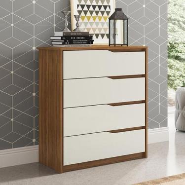 Imagem de Cômoda Atria 4 Gavetas - DEMOBILE, Amêndola Touch / Off White