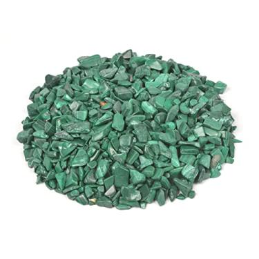 Imagem de Justinstones Enfeites de cura de cristal de pedra triturada com lascas polidas de malaquita natural, 100 gramas