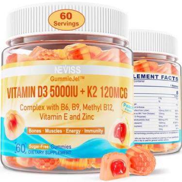 Imagem de Suplemento NEVISS Vitamina D3 5000 UI+ K2 (MK-7) 120 mcg de gomas