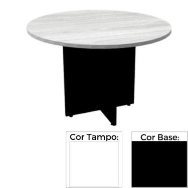 Imagem de Mesa de Reunião Redonda 110 x 110 cm Pé Painel PE25 em MDP Branca com 