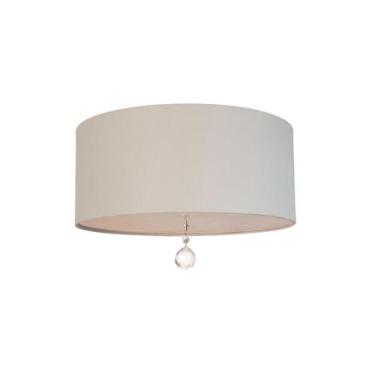 Imagem de Luminária Plafon Com Cristal Cúpula Cinza 30x15 2e27 Bivolts - Tom Luz