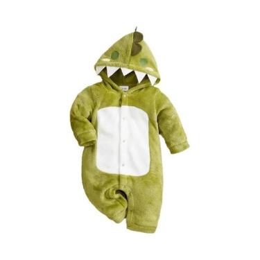Imagem de Macacão De Flanela De Dinossauro Para Bebês Meninos E Meninas De Inver
