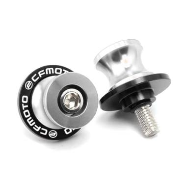 Imagem de Carretéis de braço oscilante de 10 mm 675SS com parafusos de piscina adequados para CFMOTO 675SS acessórios de barra de impacto com estrutura de suporte, alumínio CNC T6061 (prata)