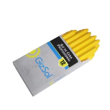 Imagem de Giz Amarelo Sextavado - Cx Com 12 Pecas 110x12mm - Giz Sol
