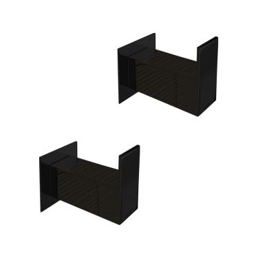 Imagem de Kit Cabide Toalha Gancho 2 Unidades Aço Inox 304 Preto Fosco