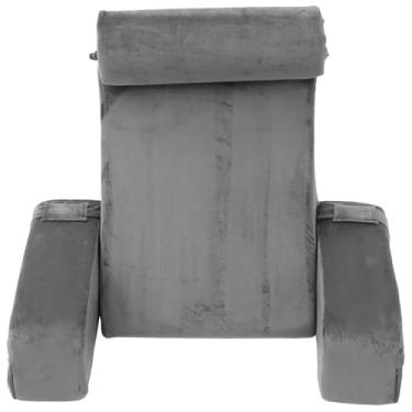 Imagem de Travesseiro de leitura para cama confortável adulto com capa lavável removível, travesseiro traseiro de veludo para sentar na cama, inovador ângulo de 45 graus, costas multiuso para dormitório