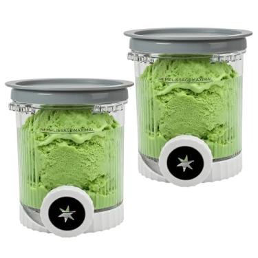 Imagem de Recipientes de reposição para Ninja Swirl da Creami Pints and Lids – Pacote com 2, recipientes de cerveja em espiral creami compatíveis com NC700 NC701 Series Ninja Swirl Ice Cream & Soft Serve Makers