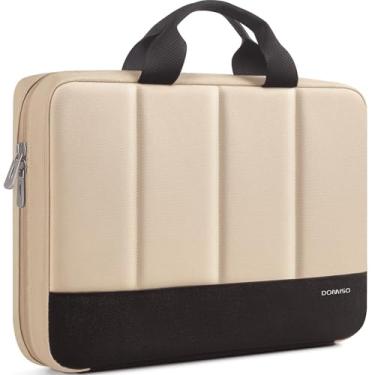 Imagem de DOMISO Bolsa para laptop MacBook Pro 14 M4 2024 à prova de intempéries com alça acolchoada proteção à prova de choque, design amigável à TSA para viagens, bege